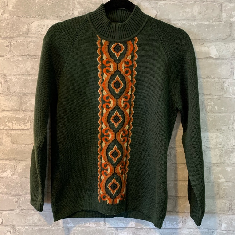 Cift Geyik Euro Size 38 (US 8) Green Wool Sweater